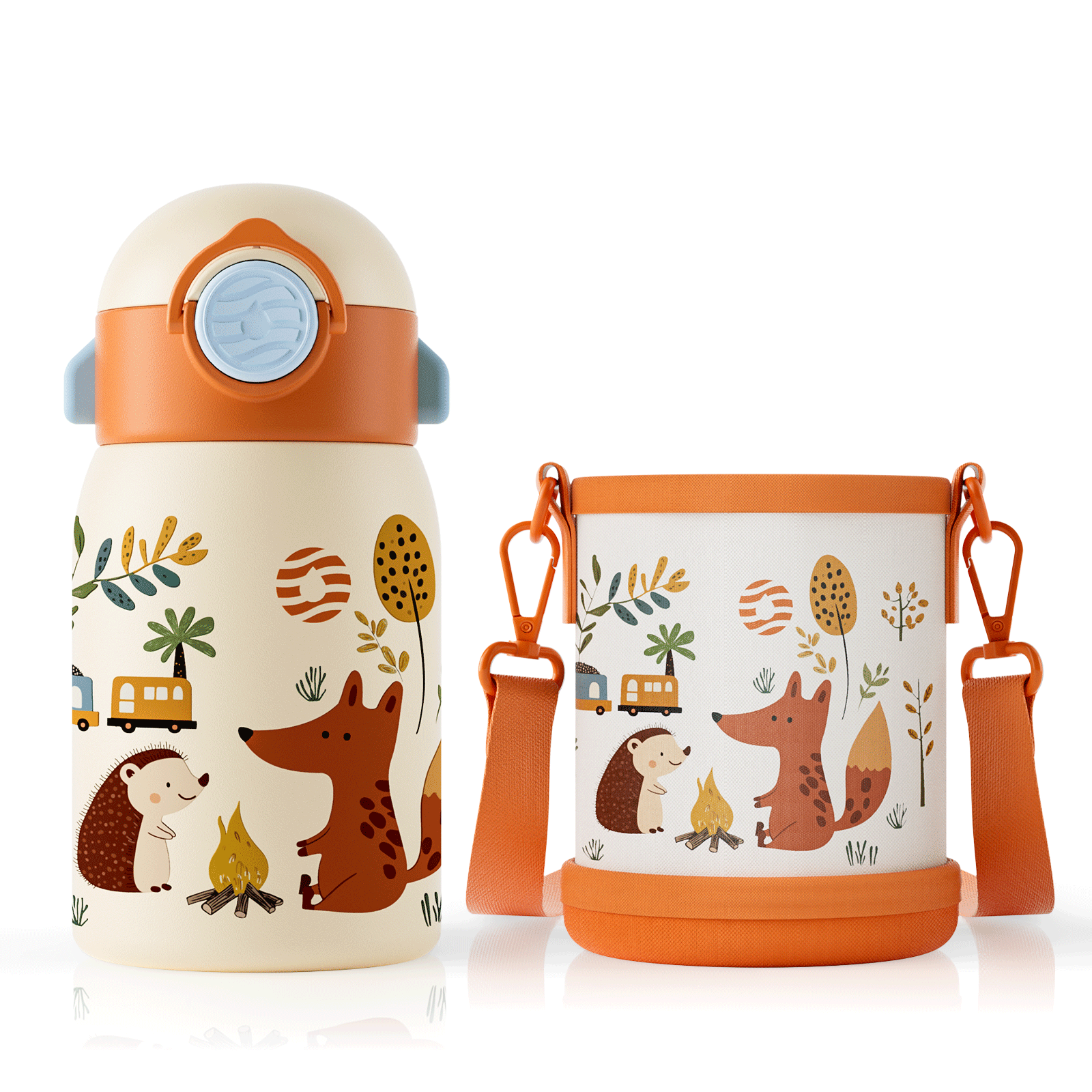 Baby Food Thermos - Fjbottle 400ml Kids Water Bottle Cartoon