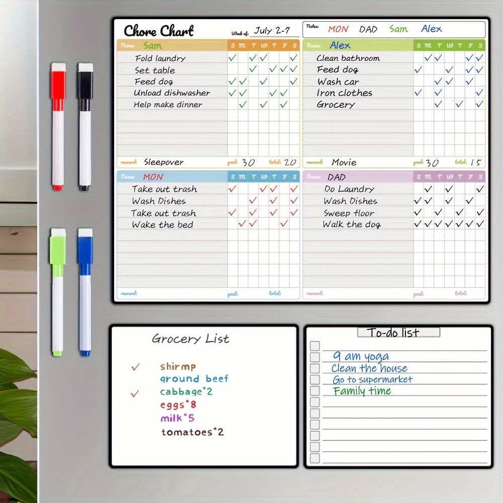Baby Food Tracker - Magnetic Dry-Erase Chore Chart Set Families,
