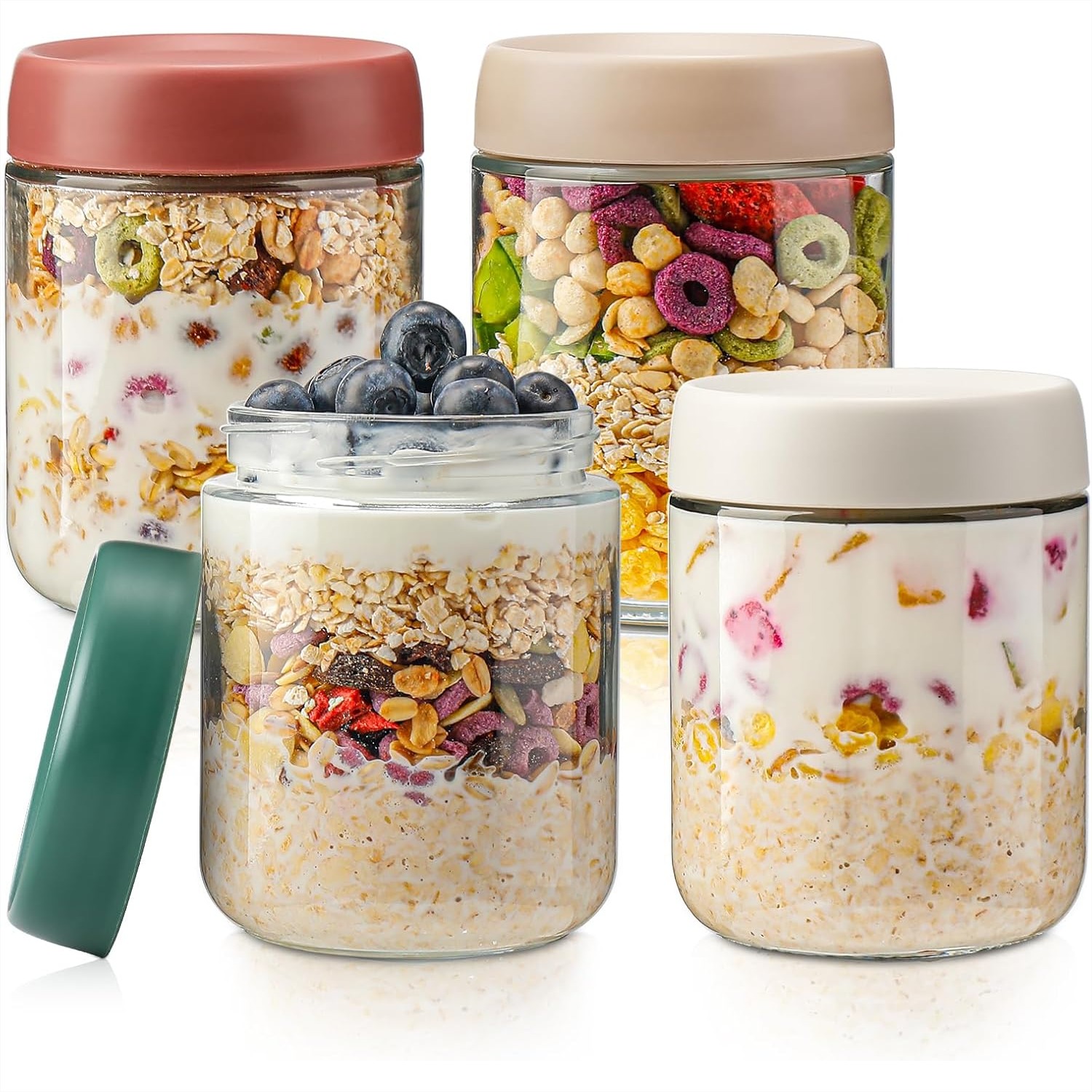 Baby Food In Jar - Glass Overnight Oats Containers with Lids,