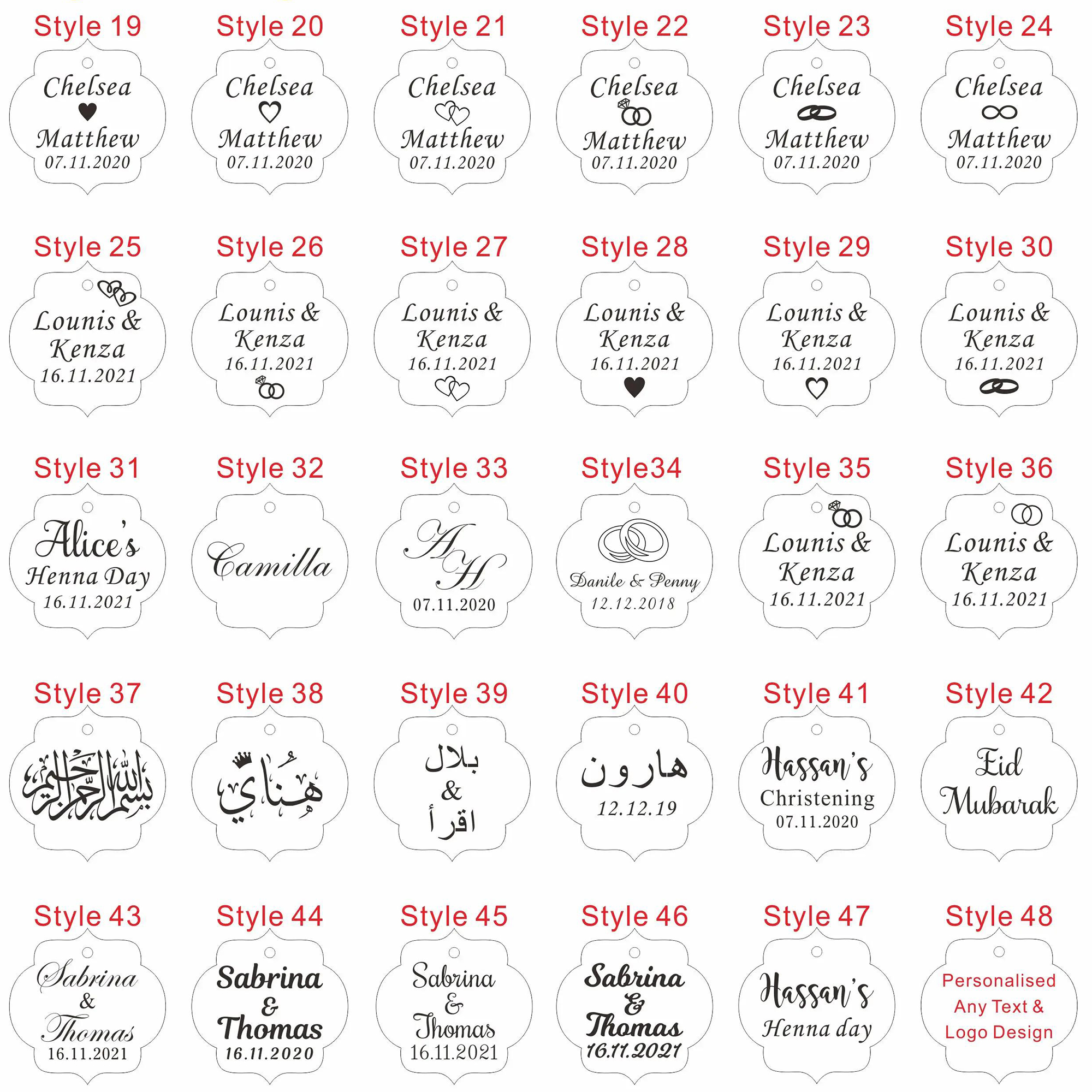 20/50/100Pcs Custom Wedding Pa - Baby Food Name incelemesi ve fiyatı