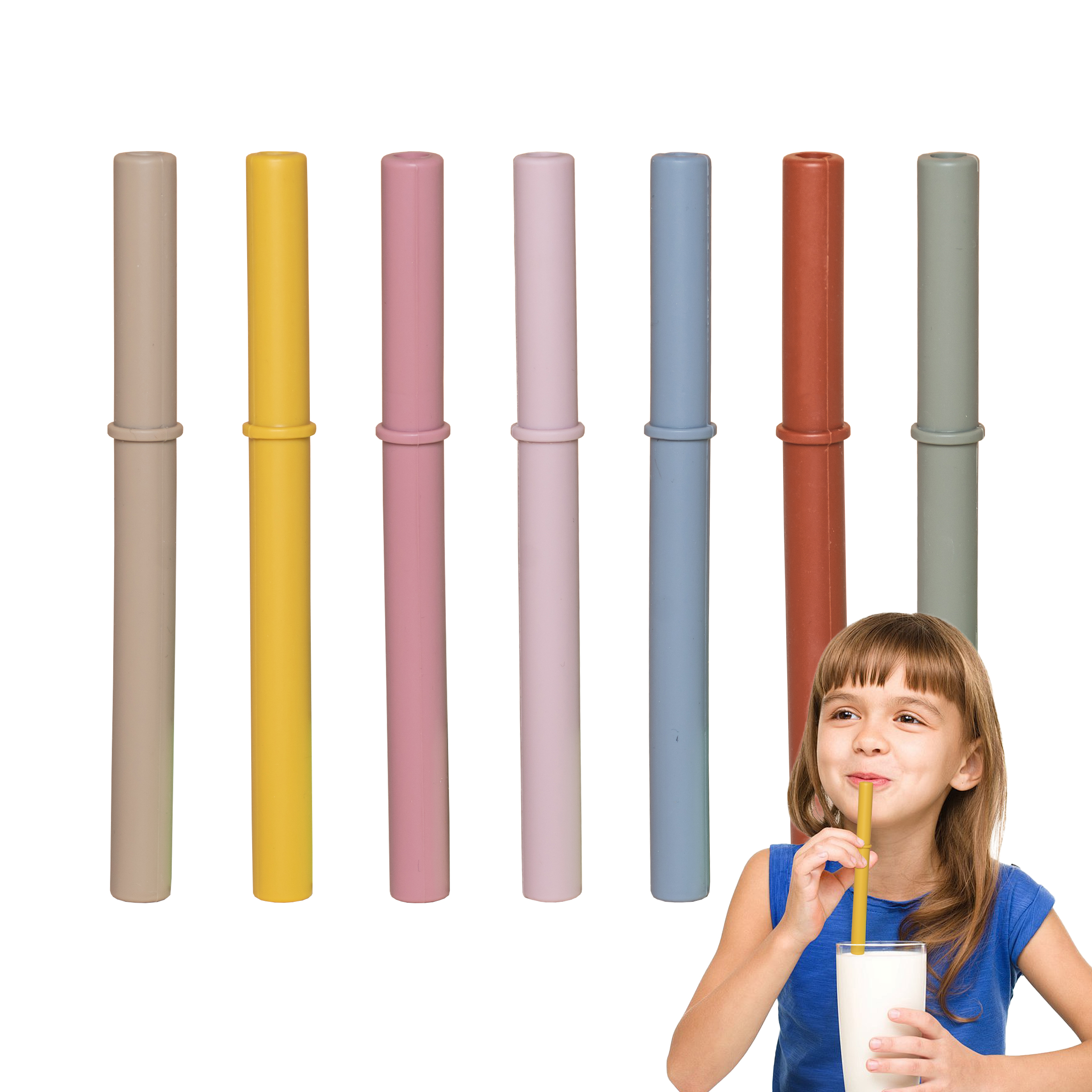Morandi Color Silicone Straw,  - Baby Food Thermos incelemesi ve fiyatı