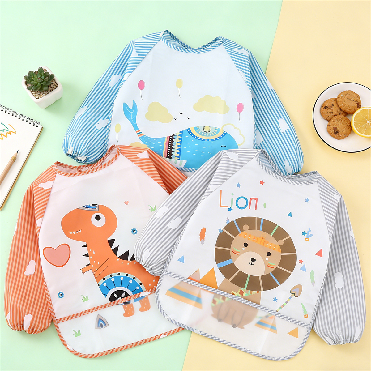 2pcs Waterproof Full Sleeve Ba - Baby Food Kit incelemesi ve fiyatı