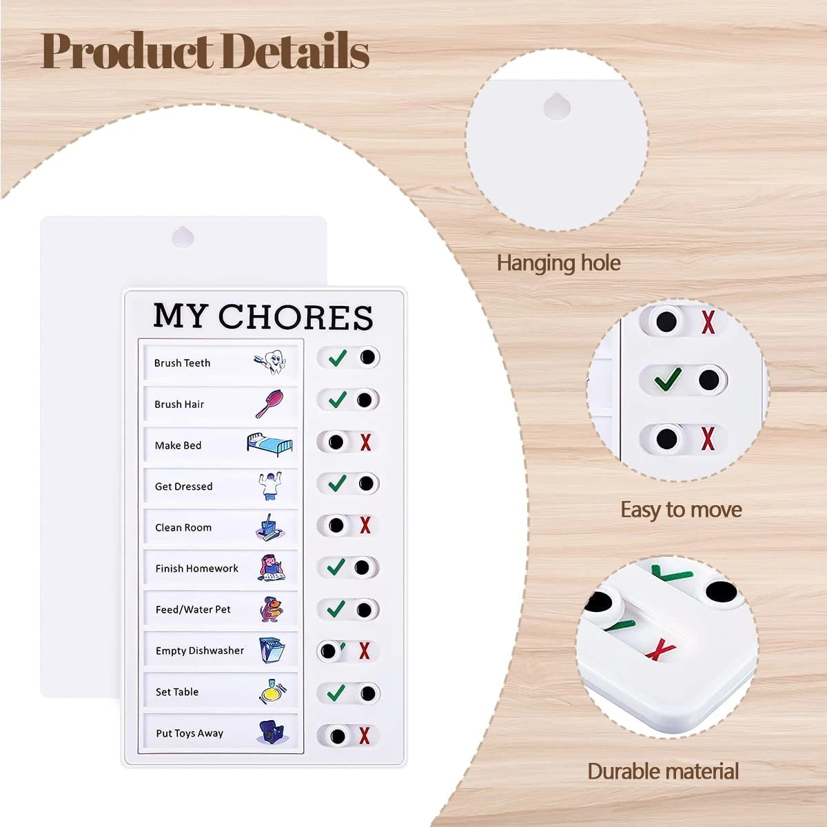 1Pcs Kids Chore Chart with 5Pc - Baby Food Tracker incelemesi ve fiyatı