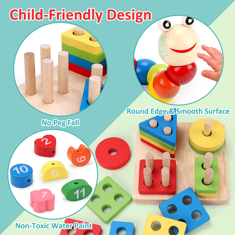 5-6pcs/set Montessori Wooden T - Baby Food Kit incelemesi ve fiyatı