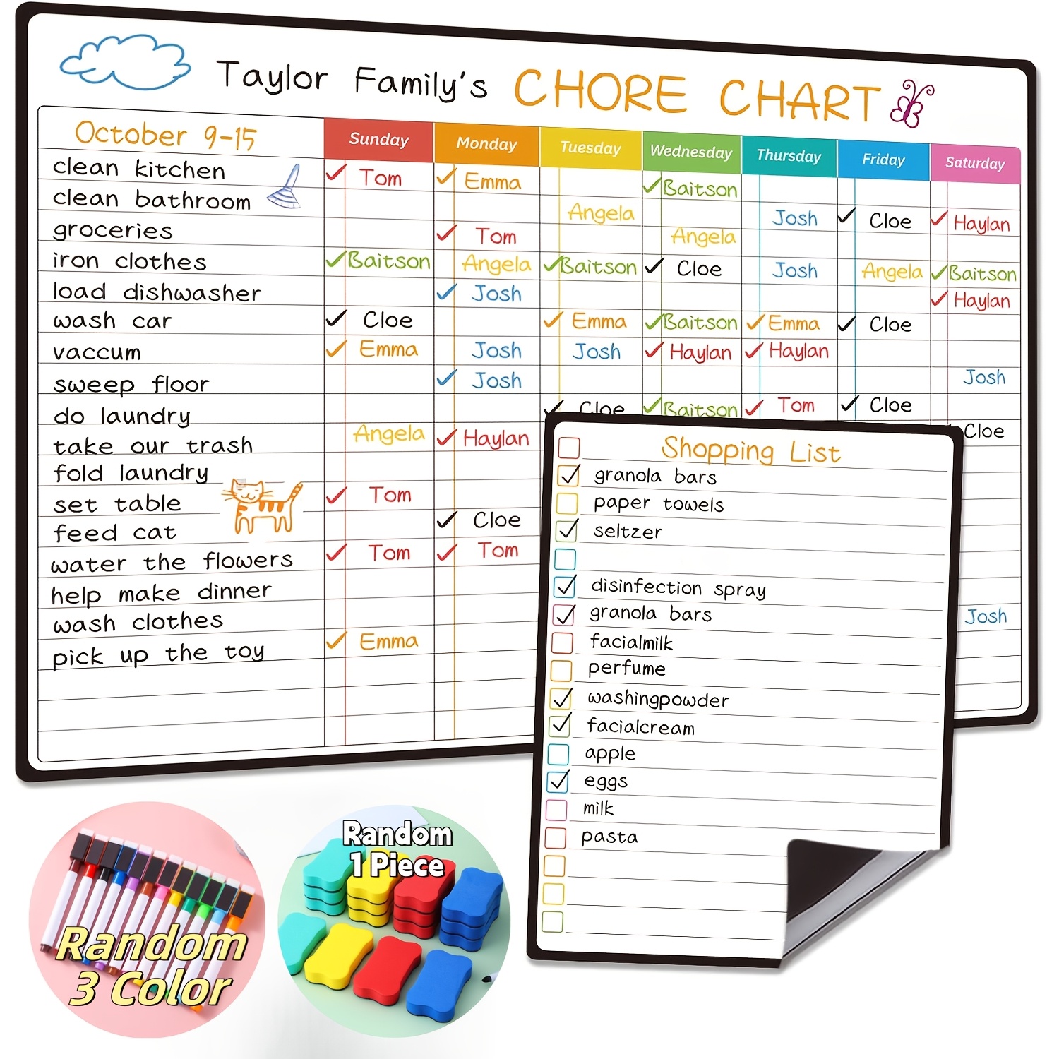6 PCS Magnetic Dry Erase List  - Baby Food Tracker incelemesi ve fiyatı