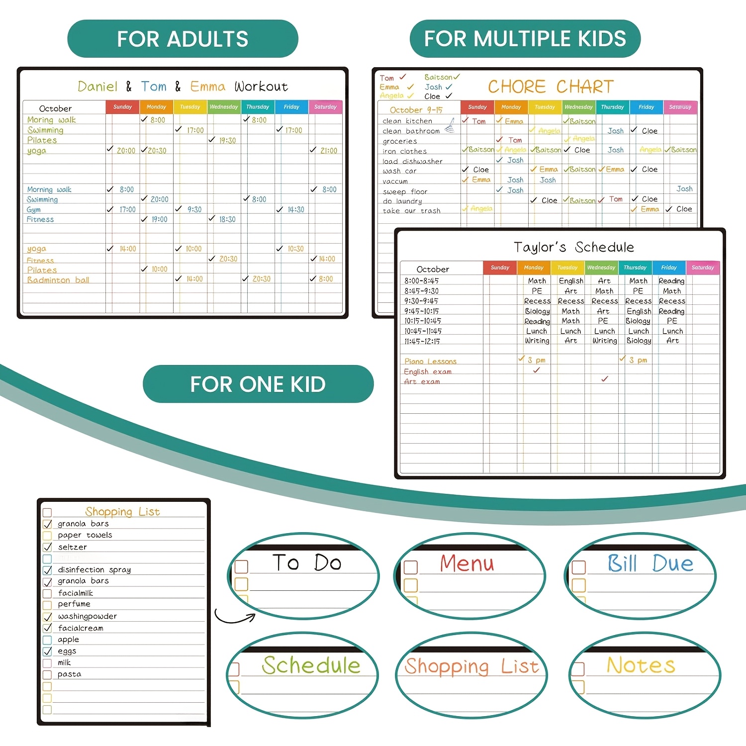 6 PCS Magnetic Dry Erase List  - Baby Food Tracker incelemesi ve fiyatı