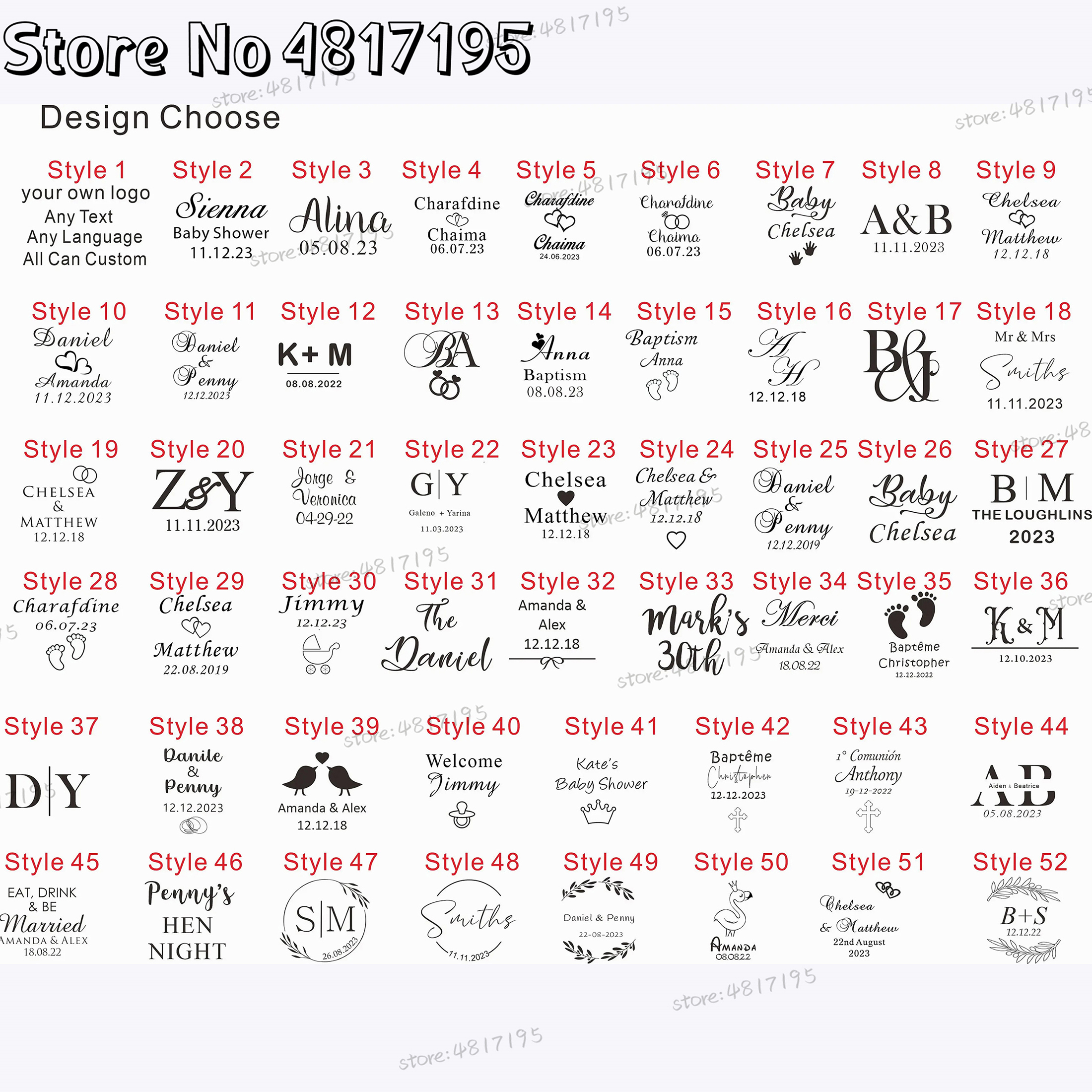 10 20 50Pcs Personalised Weddi - Baby Food Name incelemesi ve fiyatı